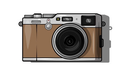Classic brown camera vector illustration