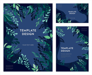 Contemporary floral template design, Modern plants illustration vector layout ornament concept for Art traditional, magazine, book, poster