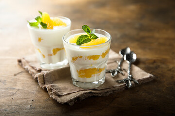 Homemade orange vanilla panna cotta