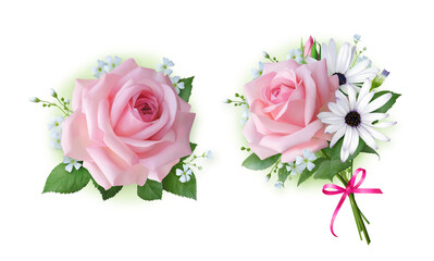 Two flower arrangements