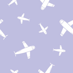 Wrapping paper - Seamless pattern of airplane and travel symbols for vector graphic design