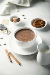 Obraz na płótnie Canvas Homemade spicy hot chocolate