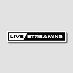 Live Stream sticker icon isolated on gray background