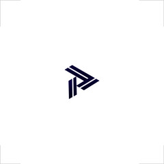 abstract initial P letter logo triangle design