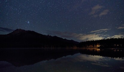 Stars over Two Jack Lake, Banff Alberta