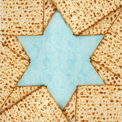 Star of David made from matzo
