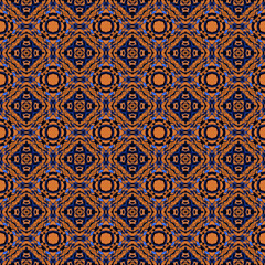 Ethnic Texture Ornament. Brown, Ochra, Cepia Bed 