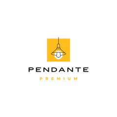Fototapeta premium industrial pendant hanging light interior logo vector icon illustration