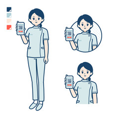 simple nurse woman_Smartphone-cashless