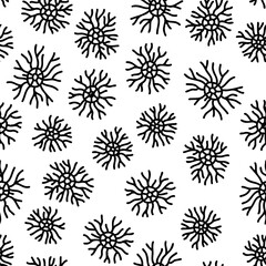 Obraz premium Seamless Black and White Coral Pattern. Abstract Background Design. simple shapes. minimalistic circles. for textile, fabrics, designs, prints
