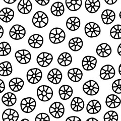 Seamless Black and White Coral Pattern. Abstract Background Design. simple shapes. minimalistic circles. for textile, fabrics, designs, prints