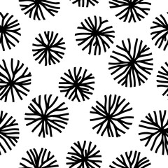 Seamless Black and White Coral Pattern. Abstract Background Design. simple shapes. minimalistic circles. for textile, fabrics, designs, prints