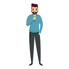 Broadcast reporter icon. Cartoon of broadcast reporter vector icon for web design isolated on white background