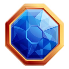 Blue gem icon. Cartoon of blue gem vector icon for web design isolated on white background