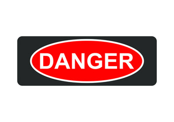 Danger sign symbol. Warning icon logo. Vector illustration image. Isolated on white background.