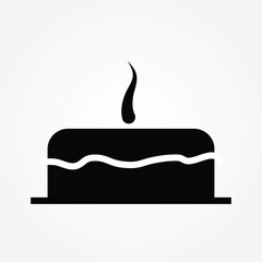 Birthday cake icon vector illustration. Happy birthday. Cake for birthday celebration with three candles.