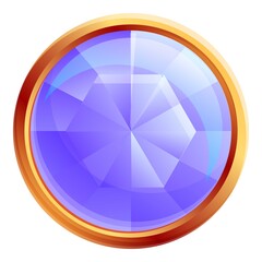 Decorative gemstone icon. Cartoon of decorative gemstone vector icon for web design isolated on white background
