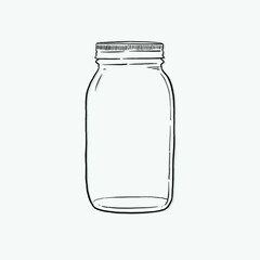 mason Jar hand drawn vector illustration isolated on white background