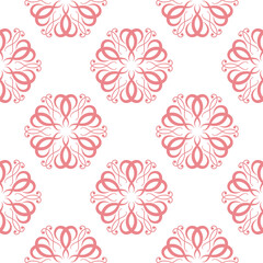 Floral seamless pattern. Pink and white background