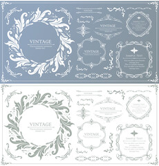 クリスマスをイメージした装飾デザインセット。雪の結晶をモチーフにしたフレームデザイン