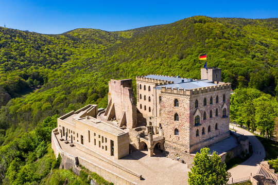 Aerial view, Hambacher Schloss, Hambach, Neustadt an der Weinstrasse, Rhineland-Palatinate, Germany