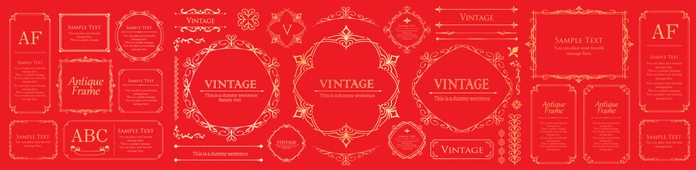 クリスマスをイメージした装飾デザインセット。雪の結晶をモチーフにしたフレームデザイン