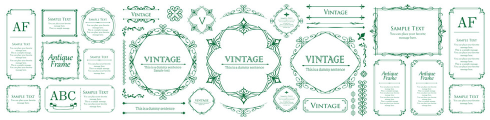 クリスマスをイメージした装飾デザインセット。雪の結晶をモチーフにしたフレームデザイン