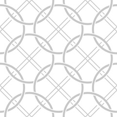 Geometric seamless pattern. Gray ornament on white background
