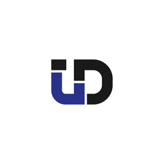 initial letter L and D, LD, DL logo, monogram line art style design template - obrazy, fototapety, plakaty