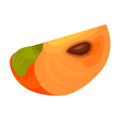 Piece of persimmon vector icon.Cartoon vector icon isolated on white background piece of persimmon.