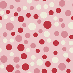 Seamless pattern in retro style circles pink background