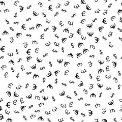 Obraz premium Seamless pattern of currency symbols: dollar, euro and pound