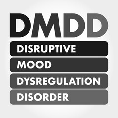DMDD - Disruptive Mood Dysregulation Disorder acronym, health concept background