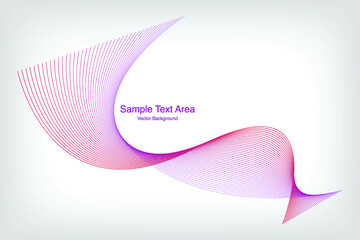 Abstract Modern Line, Wave Designed On White Background With Sample Text Area, Red And Purple