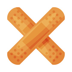 First Aid Plaster Strip, Medical Patch Vector Illustration on White Background