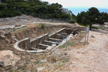 Fototapeta na wymiar Archaeological site of Heraion near Lake Vouliagmenis Loutraki Greece