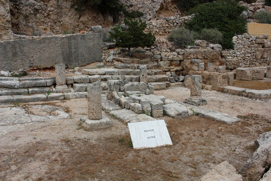 Archaeological site of Heraion near Lake Vouliagmenis Loutraki Greece