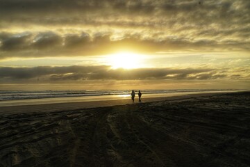 sunset at beaches in New Zealand