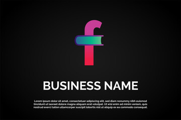 Colorful Education Logo Template Monogram Letter f