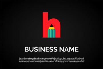 Colorful Education Logo Template Monogram Letter h