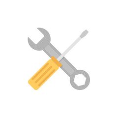 Screwdriver and hammer flat, repair icon, vector illustration isolated on white background