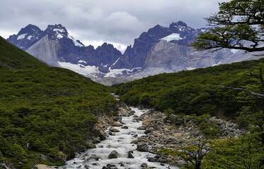 The stunning hiking trail O circuit in Torres del Paine, Chile