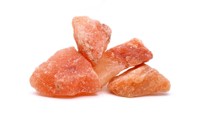 Himalayan rock salt Isolated on white background