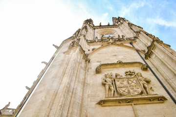 Detail view of Burgos spanish city in castilla y leon spain.