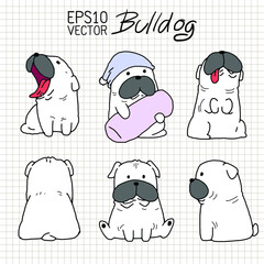 Cute Bulldog doodle - 360427106