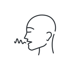 Biometrics, artificial intelligence, voice recognition line icon. 