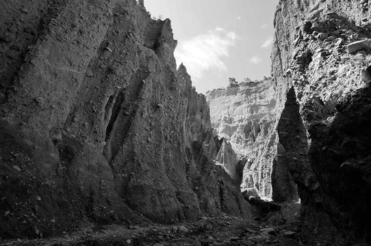 Black & White photos of The Pinnacles rock formation in New Zealand