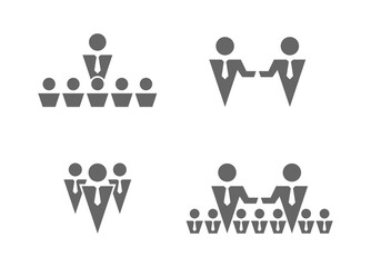 Business people icons set - group of businessmen with different variations - creative icon