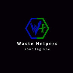 Waste helpers logo vector illustration design