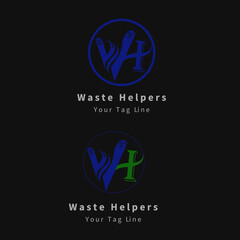 Waste helpers logo vector illustration design